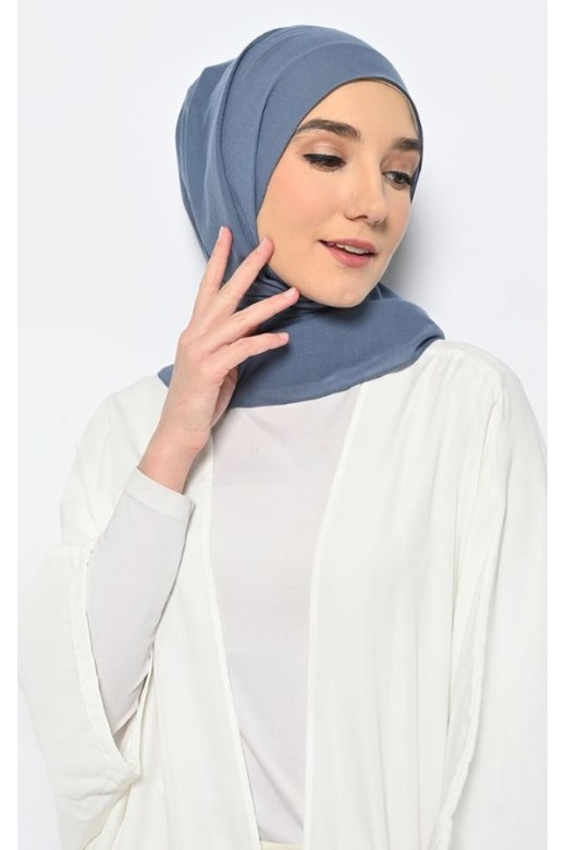 Pasmina Voal Gucci Jahit Tepi Denim